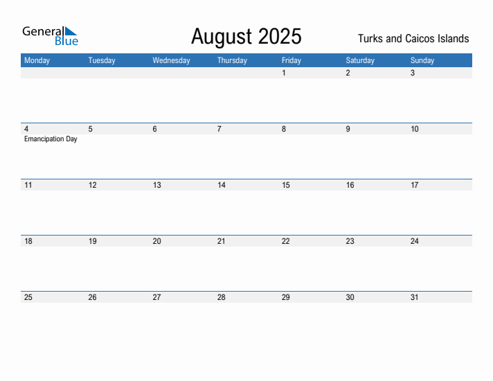 Fillable August 2025 Calendar