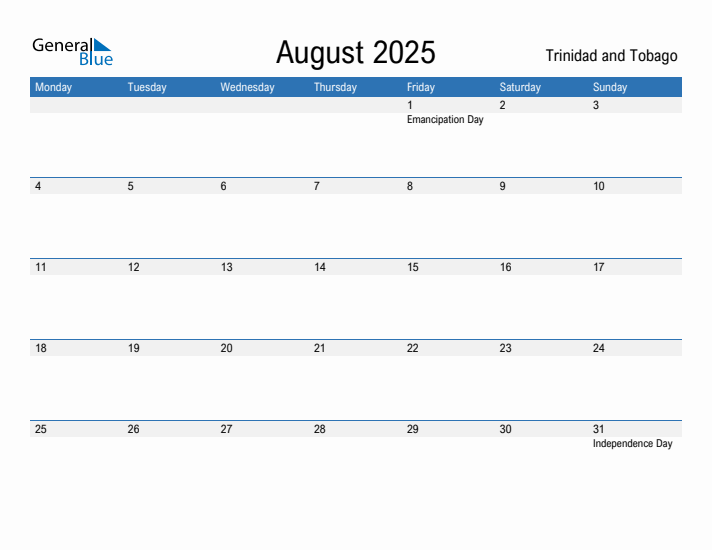 Fillable August 2025 Calendar