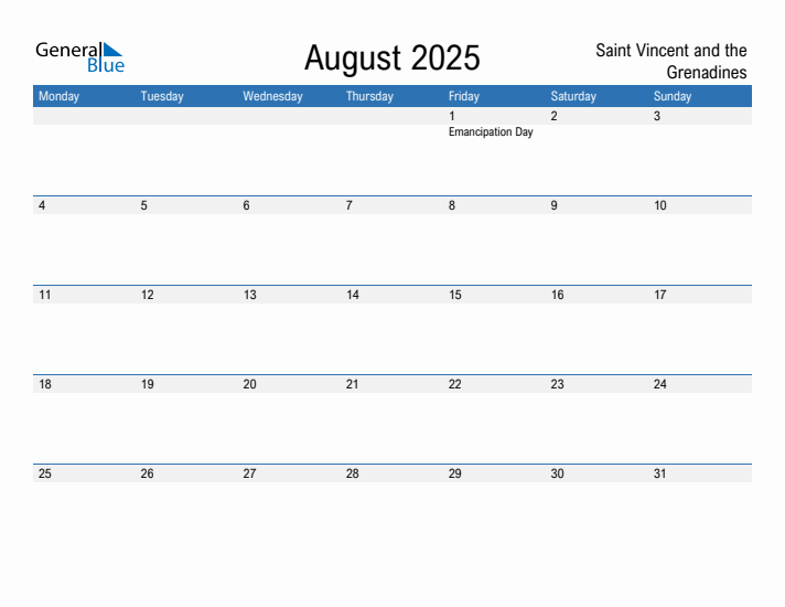 Fillable August 2025 Calendar