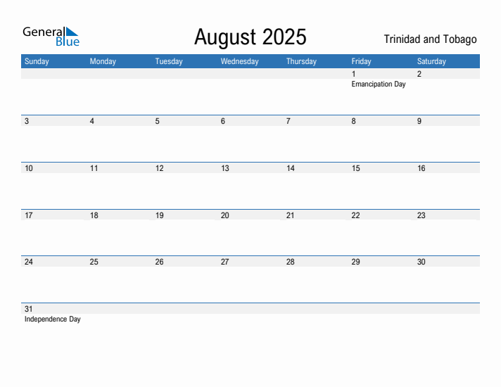 Fillable August 2025 Calendar