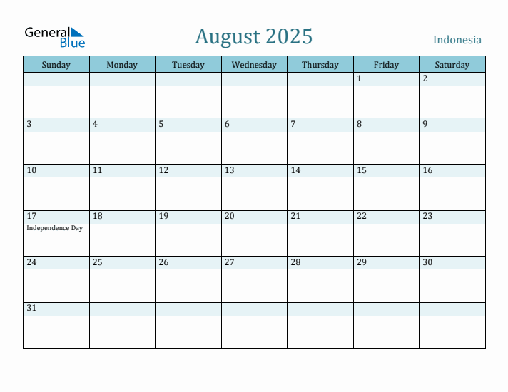 August 2025 Calendar with Holidays