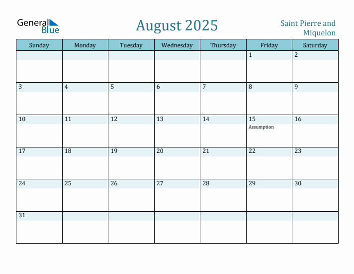 August 2025 Calendar with Holidays