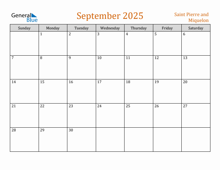 September 2025 Holiday Calendar with Sunday Start