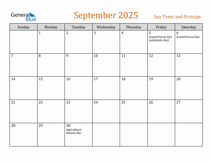 September 2025 Holiday Calendar with Sunday Start