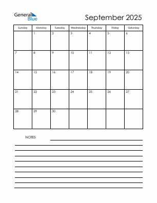Last month calendar September 2025