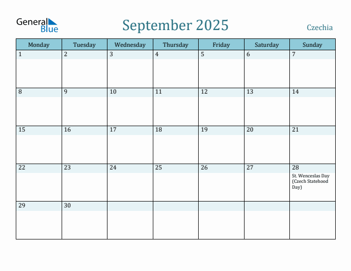 September 2025 Calendar with Holidays