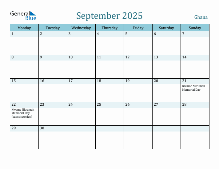 September 2025 Calendar with Holidays