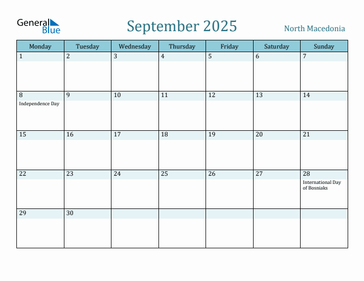 September 2025 Calendar with Holidays