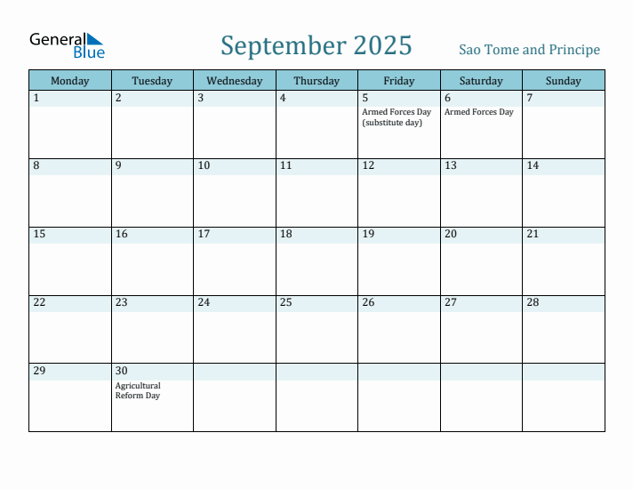 September 2025 Calendar with Holidays