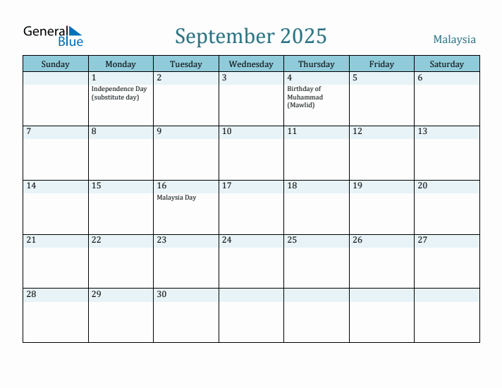 September 2025 Calendar with Holidays