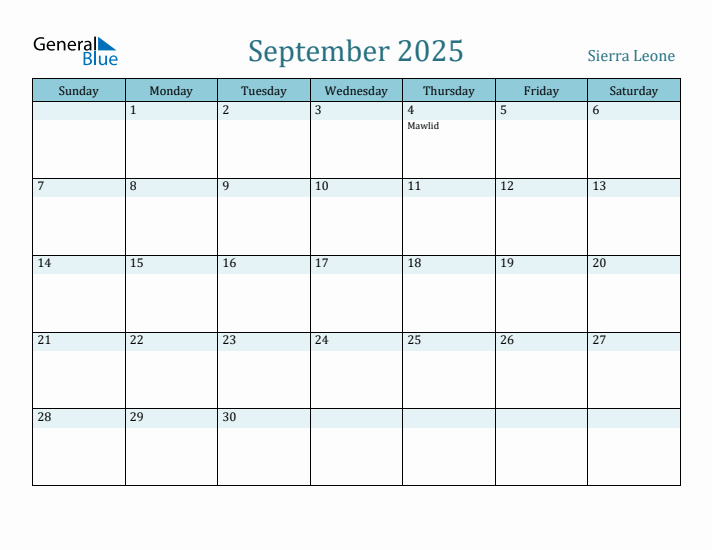 September 2025 Calendar with Holidays