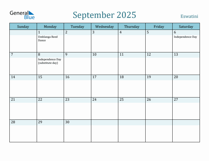 September 2025 Calendar with Holidays