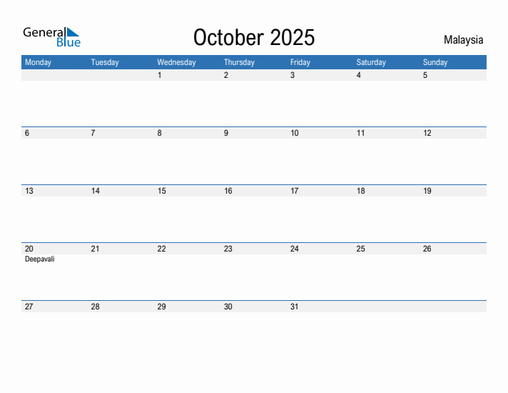 Fillable October 2025 Calendar