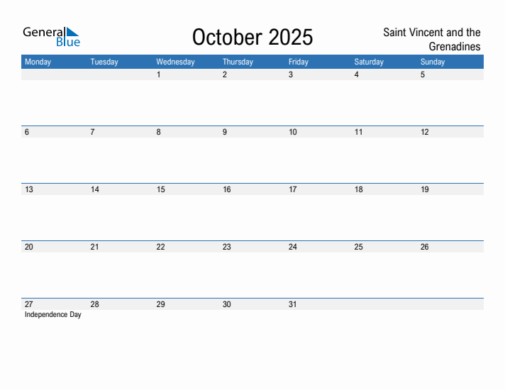 Fillable October 2025 Calendar