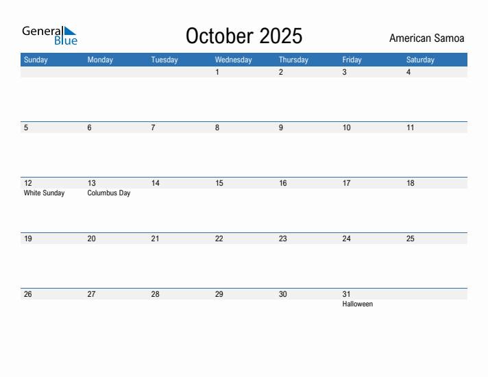 Fillable October 2025 Calendar