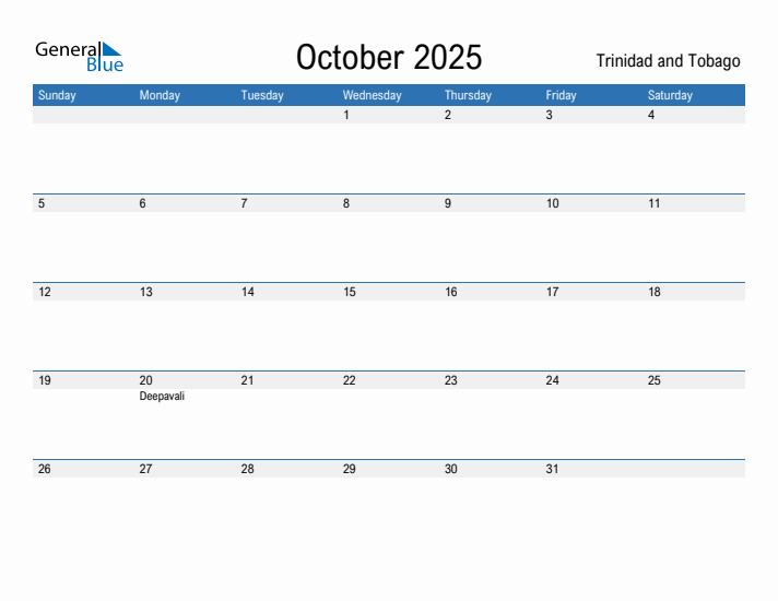 Fillable October 2025 Calendar