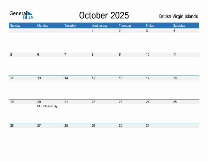 Fillable October 2025 Calendar