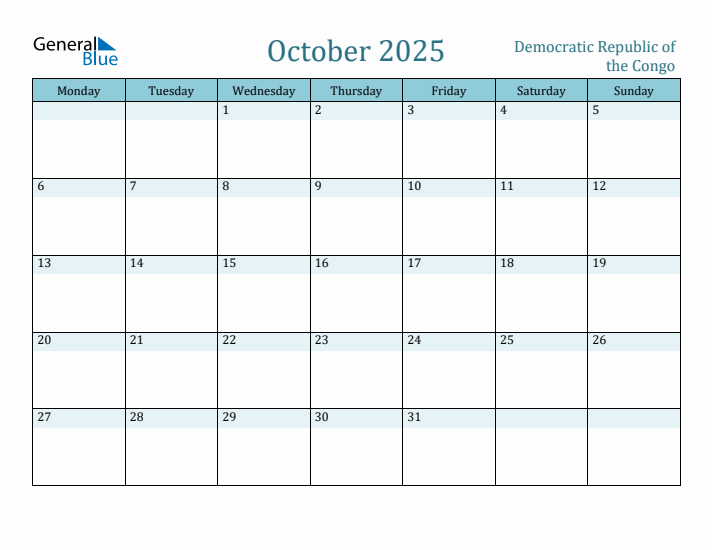 October 2025 Calendar with Holidays