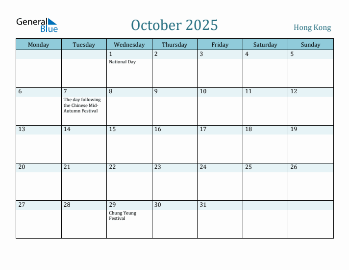 October 2025 Calendar with Holidays
