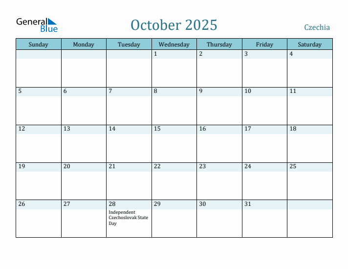 October 2025 Calendar with Holidays