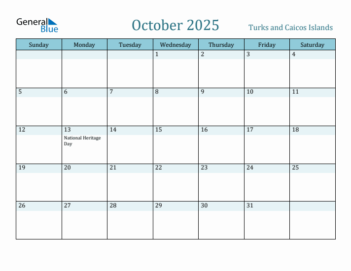 October 2025 Calendar with Holidays