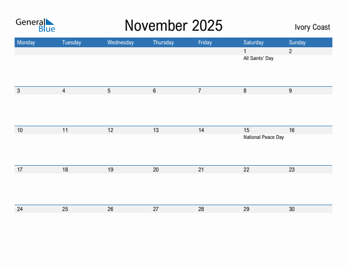 Fillable November 2025 Calendar