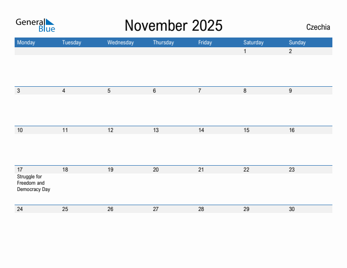 Fillable November 2025 Calendar