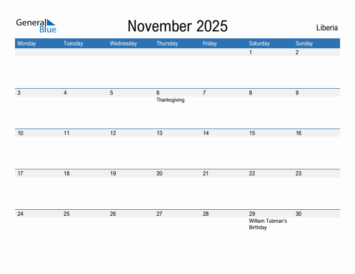 Fillable November 2025 Calendar