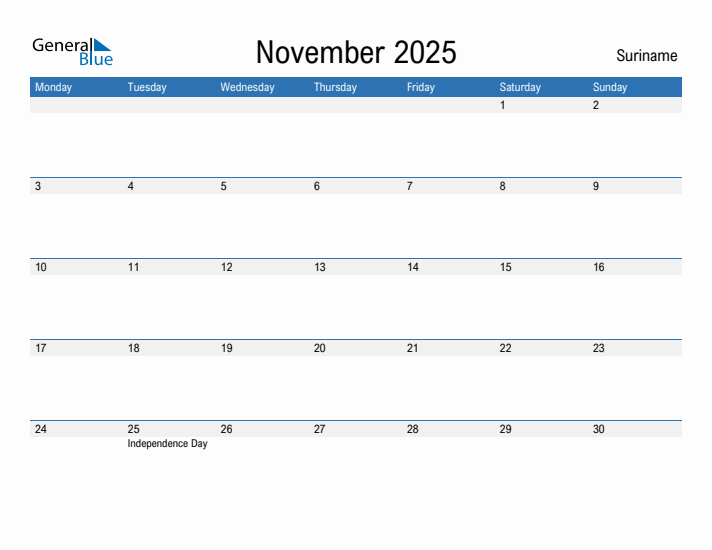Fillable November 2025 Calendar