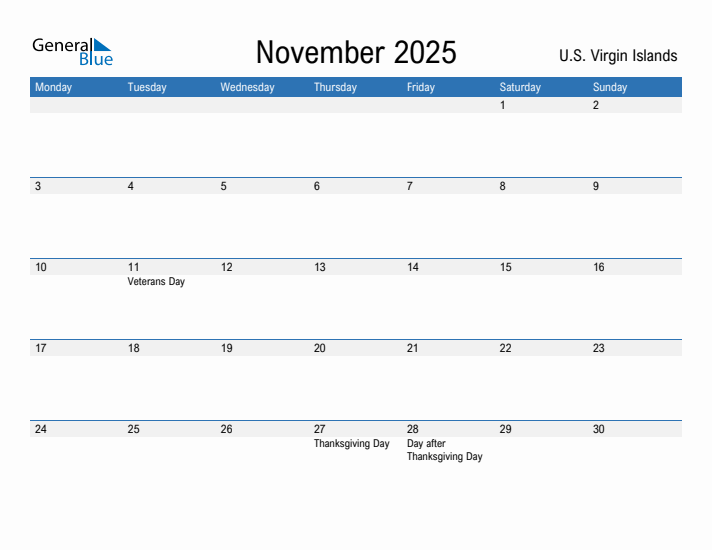 Fillable November 2025 Calendar
