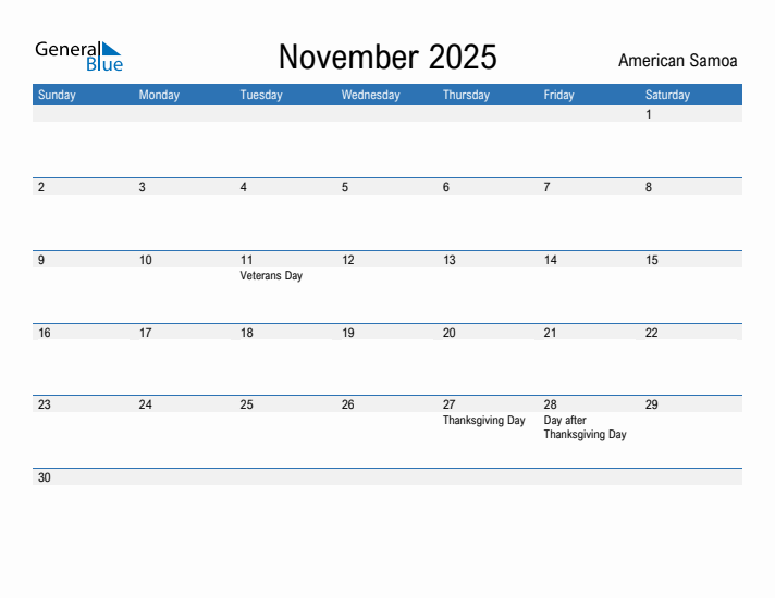 Fillable November 2025 Calendar