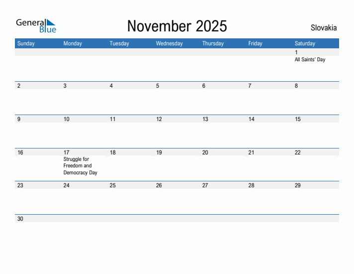 Fillable November 2025 Calendar
