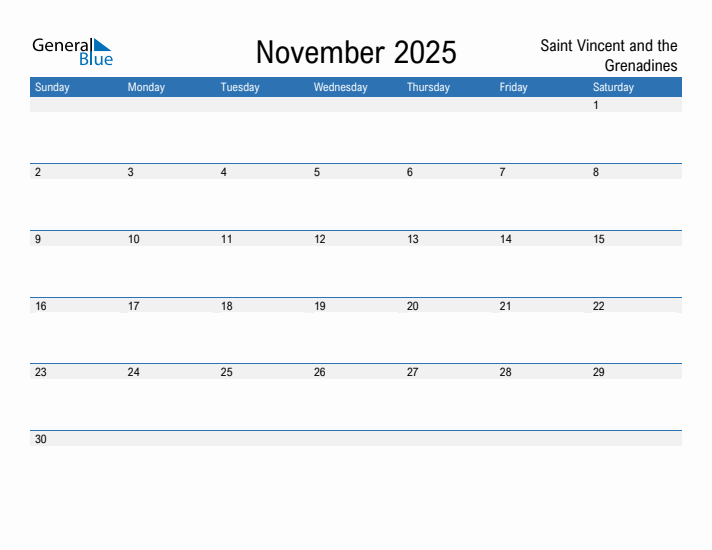 Fillable November 2025 Calendar