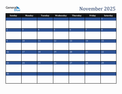 Last month calendar November 2025