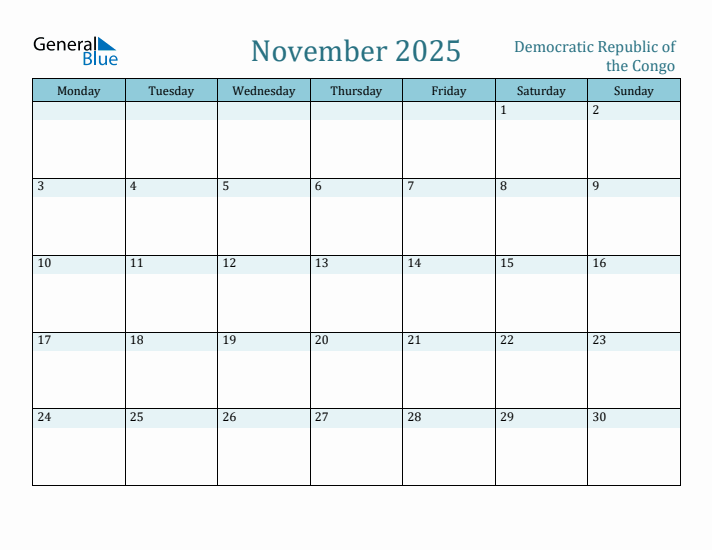 November 2025 Calendar with Holidays