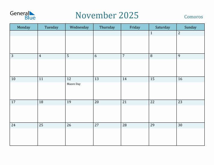 November 2025 Calendar with Holidays