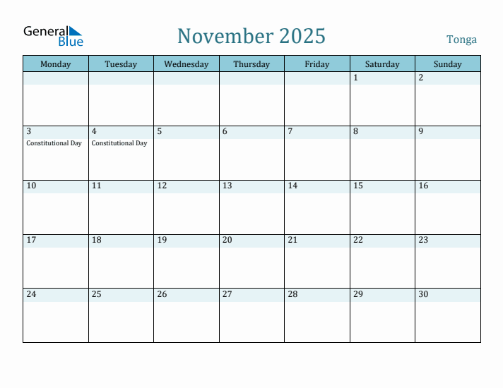 November 2025 Calendar with Holidays