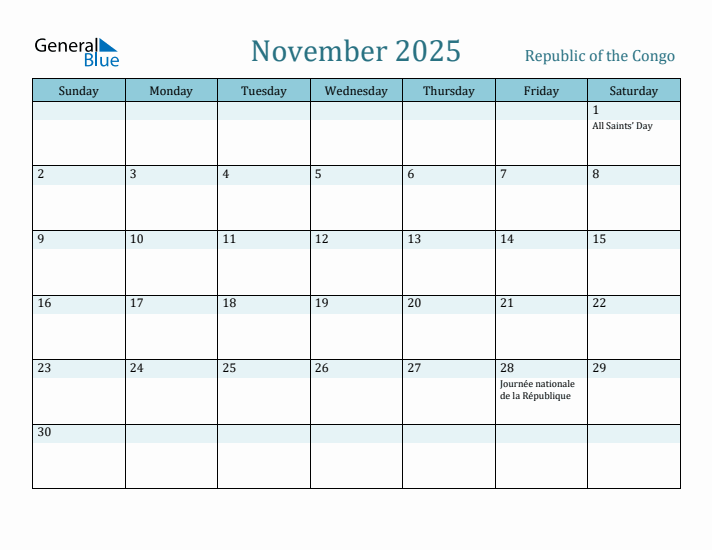 November 2025 Calendar with Holidays