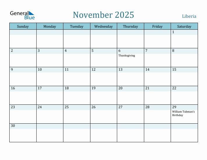 November 2025 Calendar with Holidays