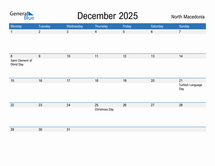 Fillable December 2025 Calendar