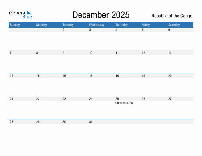 Fillable December 2025 Calendar