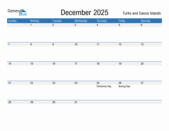 Fillable December 2025 Calendar