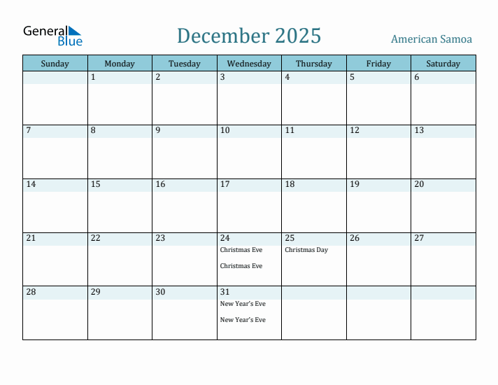 December 2025 Calendar with Holidays