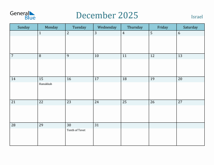 December 2025 Calendar with Holidays