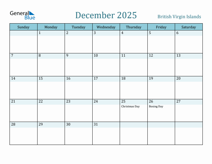 December 2025 Calendar with Holidays