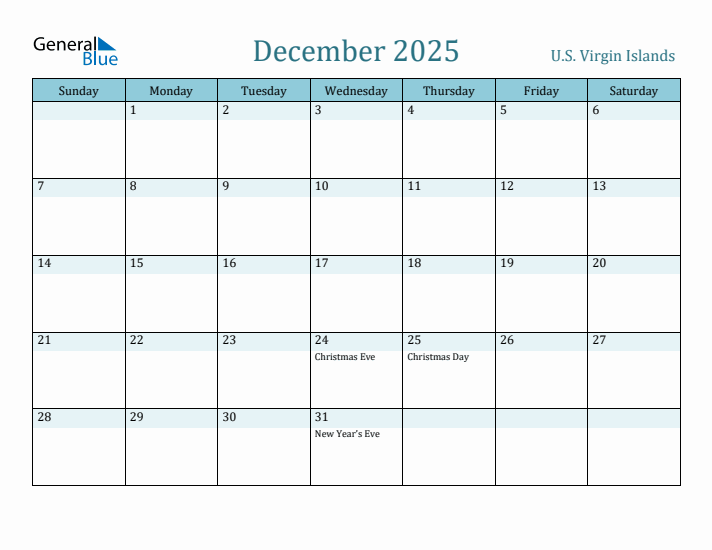 December 2025 Calendar with Holidays