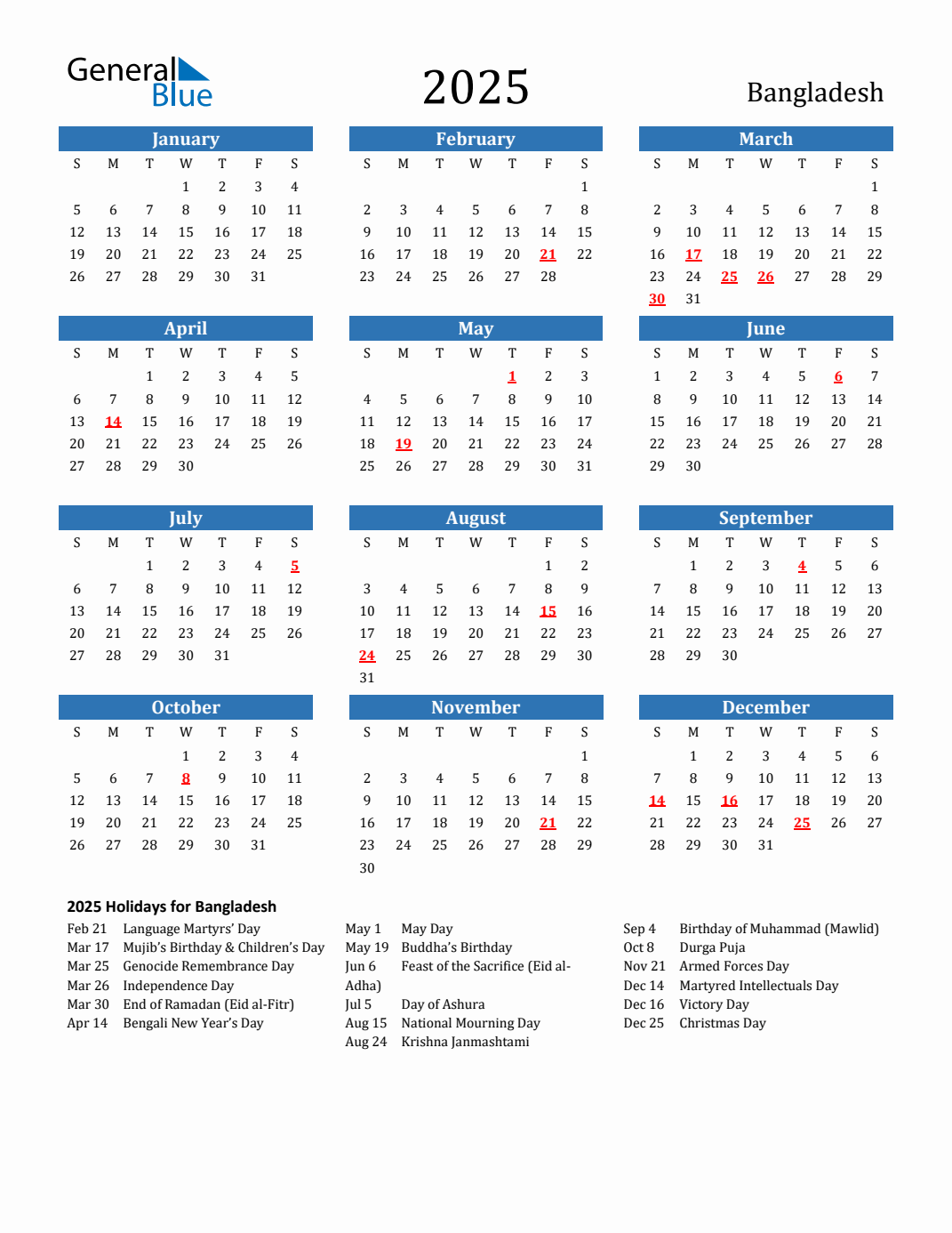 2025 Bangladesh Calendar with Holidays 2025-bangladesh-calendar-with-holidays