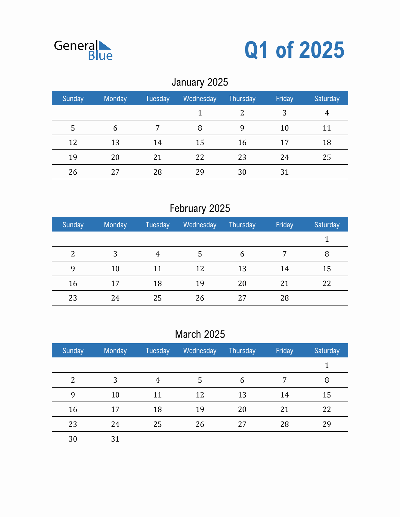 Q1 Quarterly Calendar 2025 in PDF, Word, Excel q1-quarterly-calendar-2025-in-pdf-word-excel