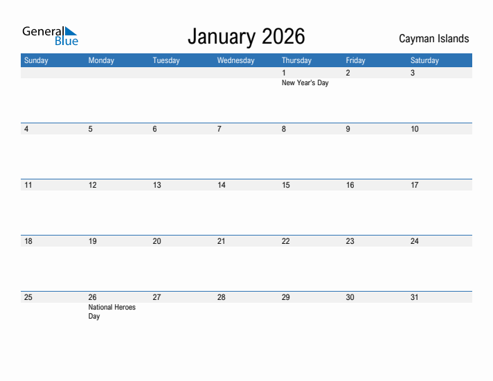 Fillable January 2026 Calendar