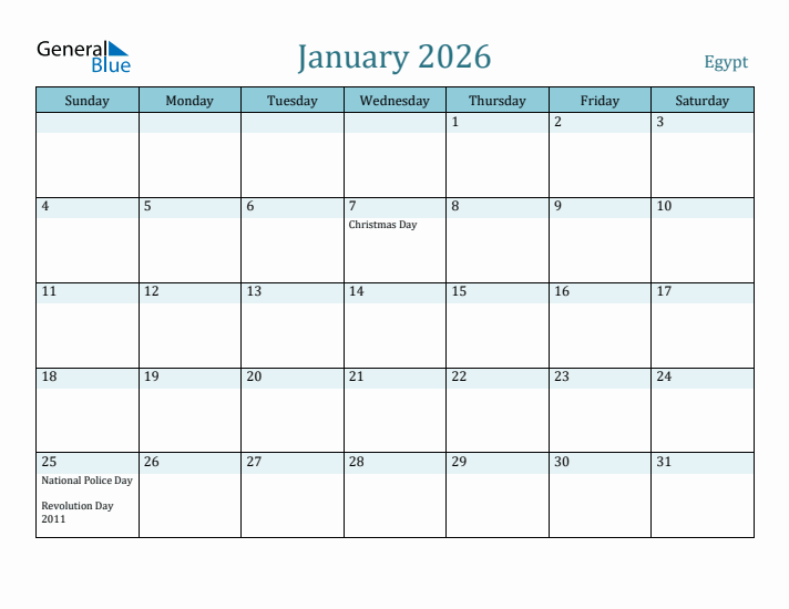 January 2026 Calendar with Holidays